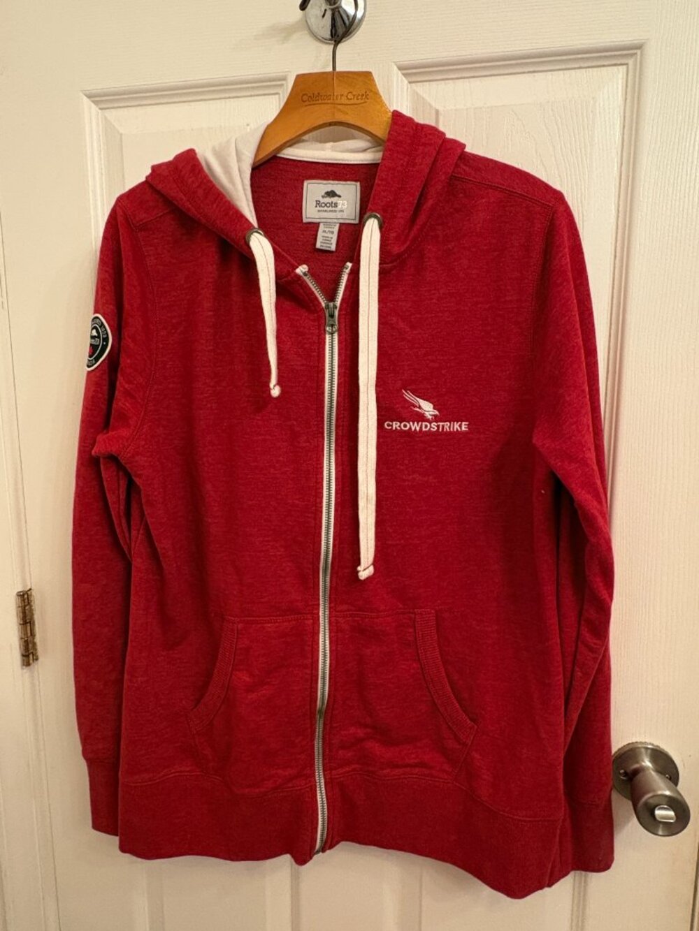 Roots73 Sandylake Full-Zip Hoodie Branded CrowdStrike Logo Dark Red Heather XL